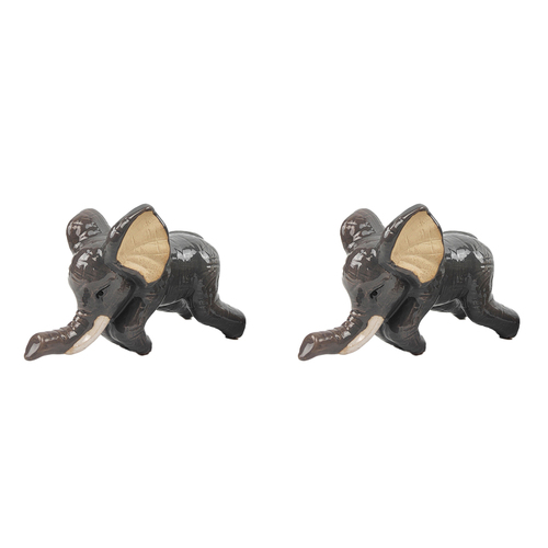 2x Urban 12cm Ceramic Elephant Pot Hanger Figurine Decor - Assorted