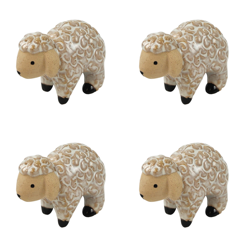 4x Urban 8.5cm Ceramic Sheep Pot Hanger Figurine Decor - White