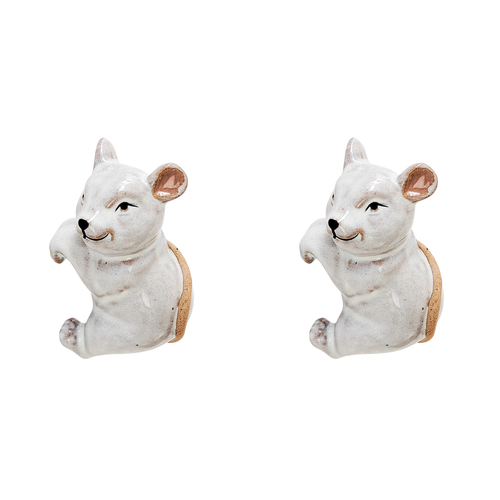 2PK Urban Products Mouse Pot Home Decor Hanger White 9cm