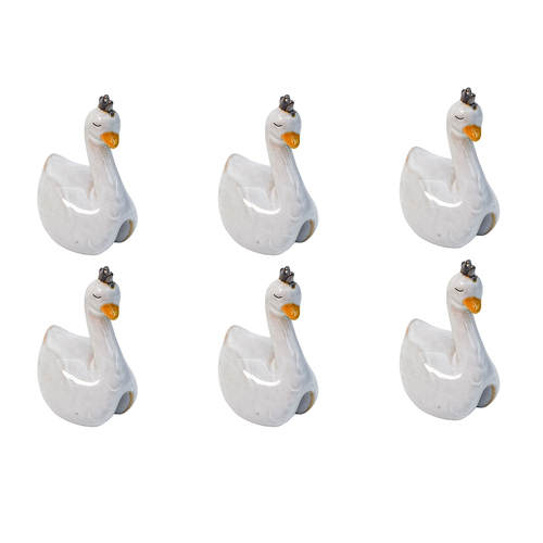 6PK Urban Swan Pot Hanger White 9cm Home Decorative Garden Decor