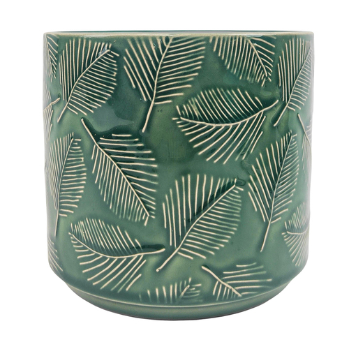 Urban Cairo Leaf Mini 12cm Ceramic Planter Garden Plant Pot Small - Emerald