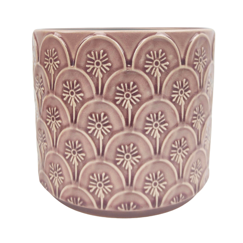 Urban Kaycie Floral 12.5cm Ceramic Planter Garden Plant Pot Small - Mauve