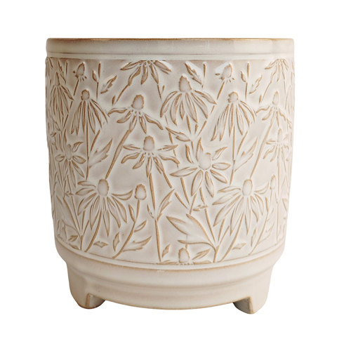 Urban 14cm Ceramic Maeve Floral Planter Home/Garden Decor - Snow