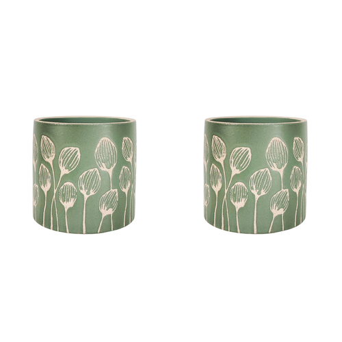 2PK Urban Products Poppy Home Decor Planter Sage 12cm