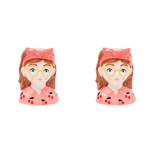 2PK Urban Products Tropicana Girl Home Decor Vase Pink 10cm