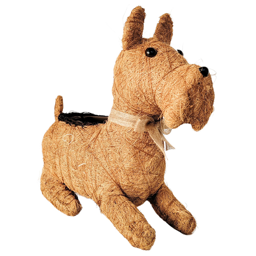 Urban Products HUSK Scottie Dog Planter Brown 38cm