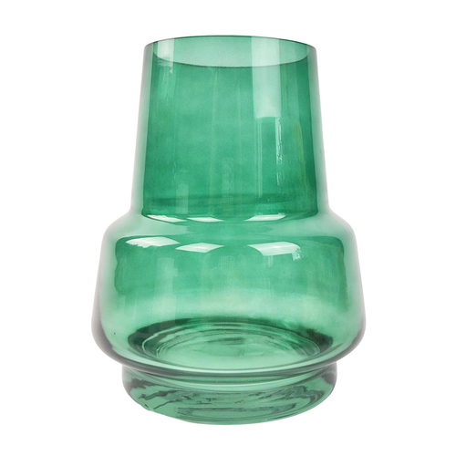 Urban Tommy Abstract 19cm Glass Flower Vase - Forrest Green