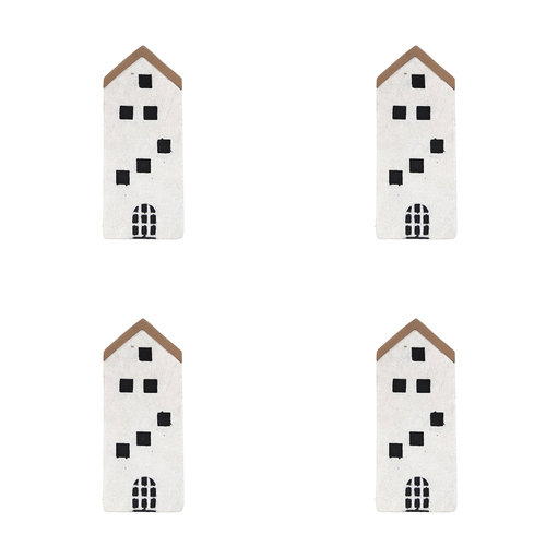 4x Urban Jonah House 15cm Concrete Ornament Home Decor Tall - White