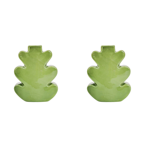 2PK Urban Products Alice Leaf Home Decor Vase Green 18cm