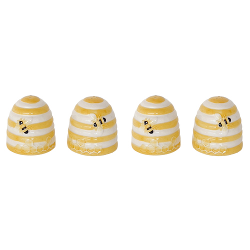 2PK Urban Bee Hive Salt Pepper Shakers Yellow 7cm Serveware Home Kitchen Decor