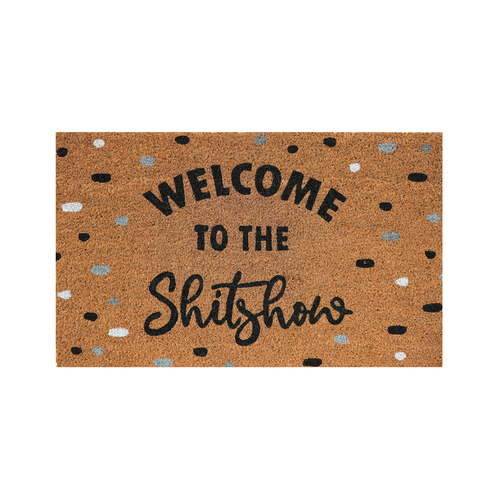 Urban 45x75cm Welcome to the sh*tshow Coir Doormat Home Floor Rug - Black