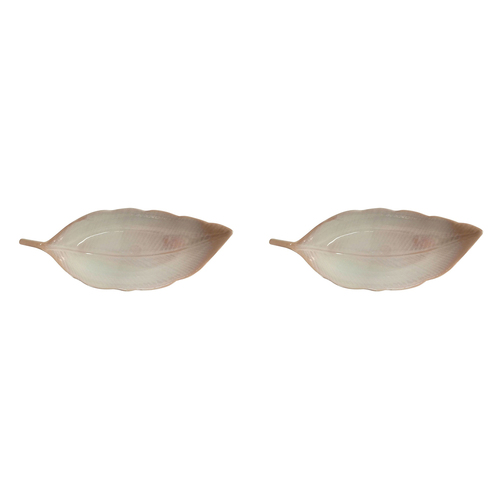 2x Urban Lyra 37cm Ceramic Long Leaf Plate Home Decor Display - Blush