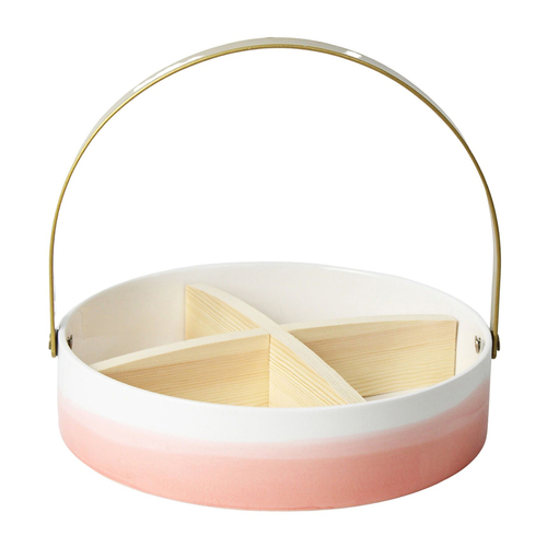 Urban 5.5cm Alora Horizon Ceramic Snack Holder - White/Pink