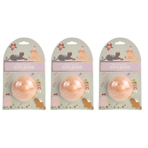 3PK Urban Perfect Pets Cat 150g Golden Honeysuckle Bath Bomb Fizz