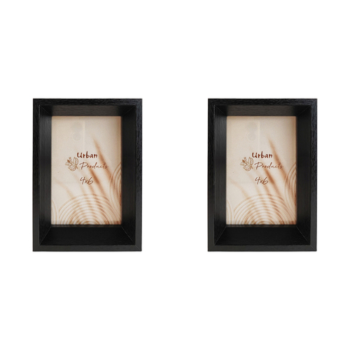 2x Urban Kolby Wooden 4x6" Photo Frame Picture Display Home Decor - Black