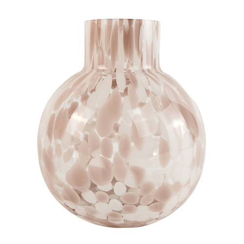 Urban Jaslyn Speckle 17cm Glass Flower Vase Home Decor - White/Lilac