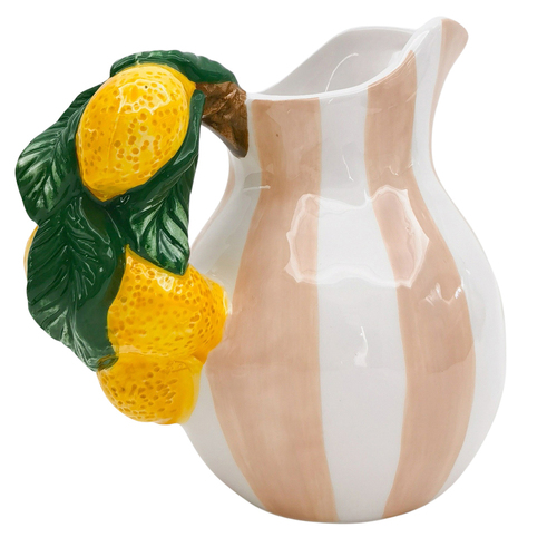 Urban Tuscan Lemon Jug Pink 15cm Decorative Kitchen/Lounge Decor