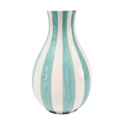 Urban Products Home Decor Striped Flower Vase Blue 18cm