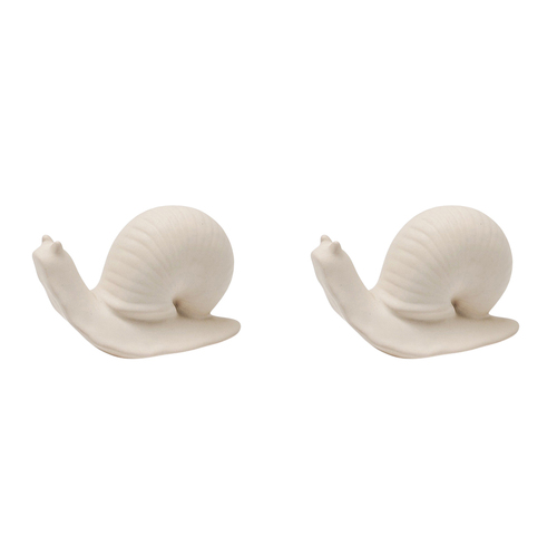 2PK Urban Products Pot Garden Snail Ornament White 7cm