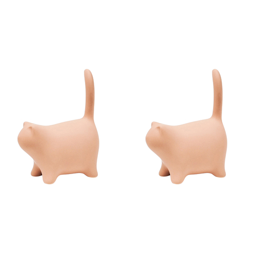 2PK Urban Products Cat Pot/Garden/Shelf Ornament Bisque 13cm