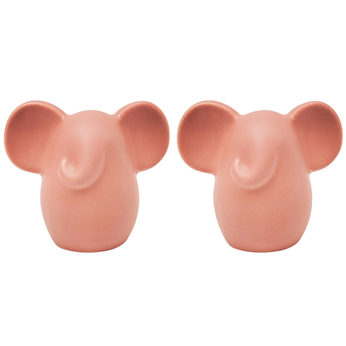 2PK Urban Products Elephant Ornament Home Decor Dusty Rose 10cm