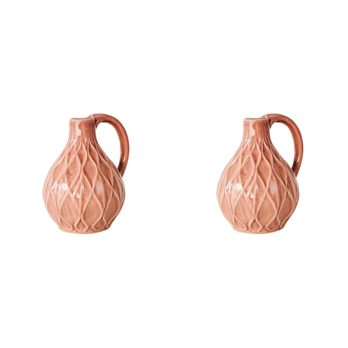 2PK Urban Products Diamond Jug Flower Vase Home Decor Salmon 14cm