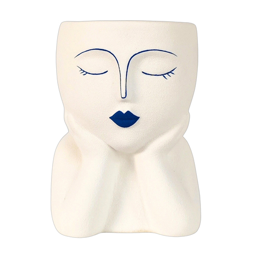 Urban Products Santorini Resting Head Vase White 15cm