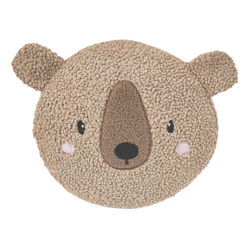 Urban Products Bear Boucle Cushion Pillow Brown 34cm