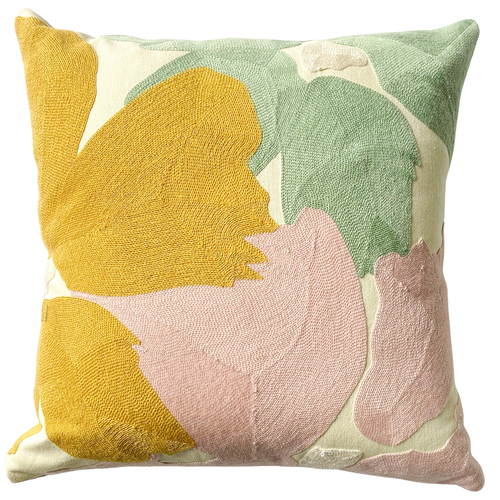 Urban Products Ricamo Abstract Cushion with Inner Pink/Mustard/Sage 45cm