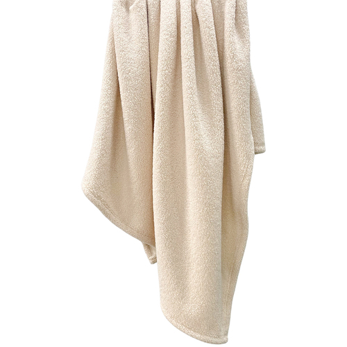 Urban Products Teddy Boucle Throw Blanket Cream 150x120cm