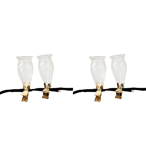 2x 2pc Urban Products Kinkora Flower Clip Vases Clear