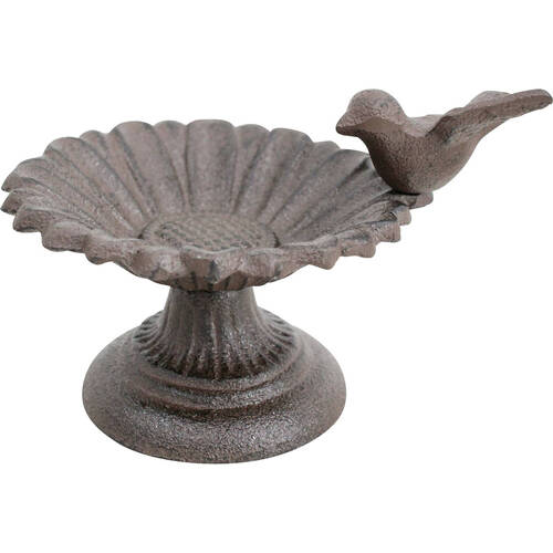 LVD Cast Iron Bird Feeder Pedestal Home/Garden Decor 17x11cm - Brown