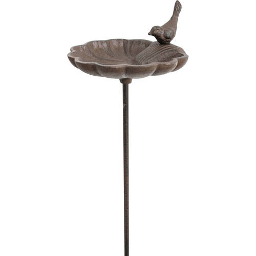 LVD Cast Iron Spike Bird Feeder Fleur Home Decor 15x79cm - Brown