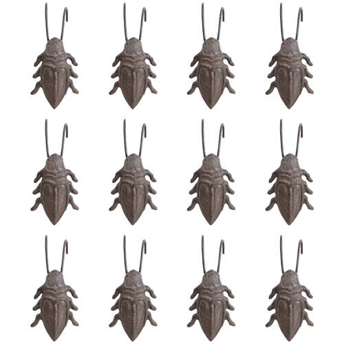 12PK LVD Cast Iron Pot Hanger Beetle Home/Garden Decor 4x9cm - Brown