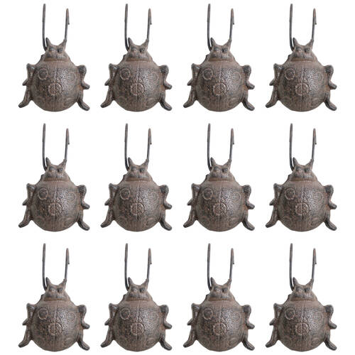 12PK LVD Cast Iron Pot Hanger Ladybug Home/Garden Decor 5x8cm - Brown