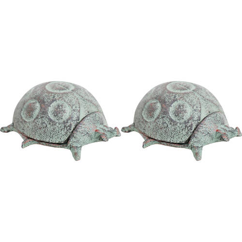 2PK LVD Cast Iron Keyhide Ladybug Home/Garden Decor 10x4cm