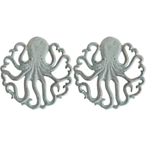 2PK LVD Cast Iron Octopus Plant Stand 17.5x17.5cm - Green