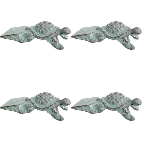 4PK LVD Doorstop Turtle Cast Iron Door Stopper 13cm Green