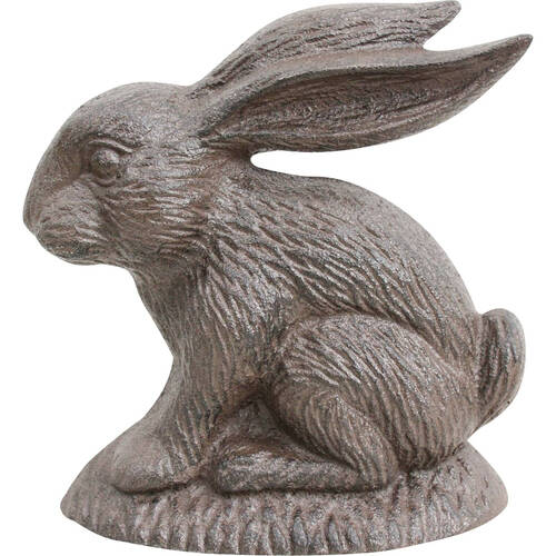 LVD Cast Iron Doorstop Rabbit Door Stopper Decor 16.5cm - Brown