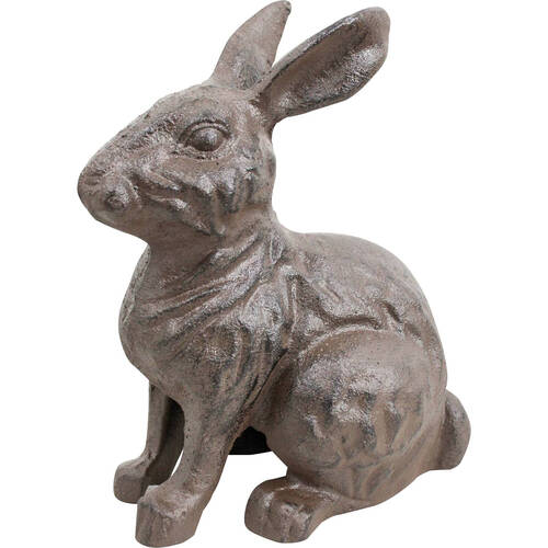 LVD Cast Iron Rabbit Thumper Home/Garden Decor 15x18cm - Brown