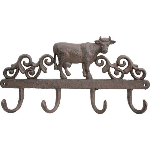 LVD Cast Iron Wall Mounted Hook 34.5x17.5cm - Country Cow