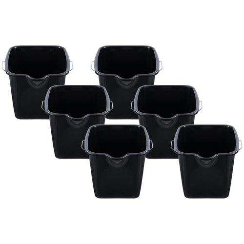 6PK Boxsweden Eco Recycled Rectangle Bucket 9L Assorted