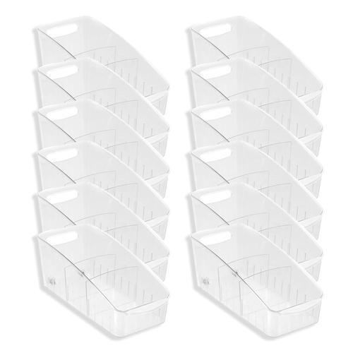 12PK Boxsweden Crystal Roll Out Tray w/ Dividers 38x16.5cm - Clear