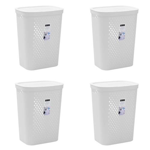 4PK Boxsweden Diamond 56L Laundry Basket Hamper - Assorted