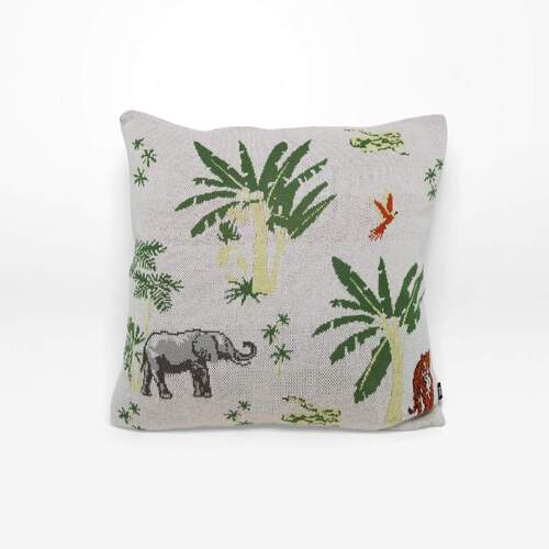 Rayell Kids Cushion Jungle Natural Cream 45x45cm Home Decor