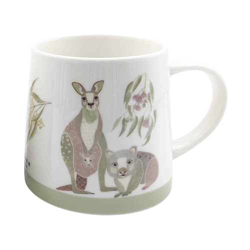 Urban FB Roo Wombat 400ml Ceramic Mug Coffee/Tea Drinkware - Grey/Green