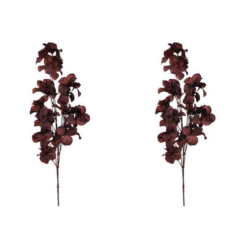 2x Urban Dried Look Artificial Flower 70cm Bougainvillea Stem - Dark Pink