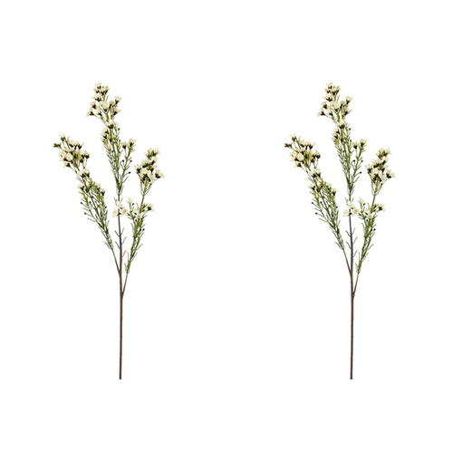 2x Urban 74cm Artificial Chamelaucium Stem - White/Green