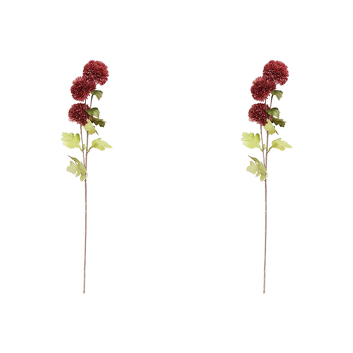 2x Urban 60cm Artificial Chrysanthemum Stem - Red/Green