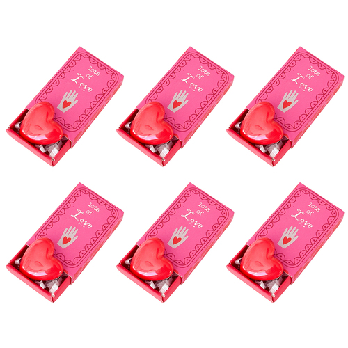 6PK Urban Love Heart Matchbox Memory Pink 5cm Gift Keepsake Present